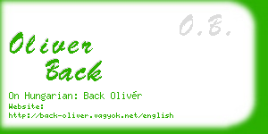oliver back business card
