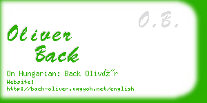 oliver back business card
